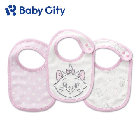 BabyCity 娃娃城 【Baby City】迪士尼圍兜3入(瑪莉貓)