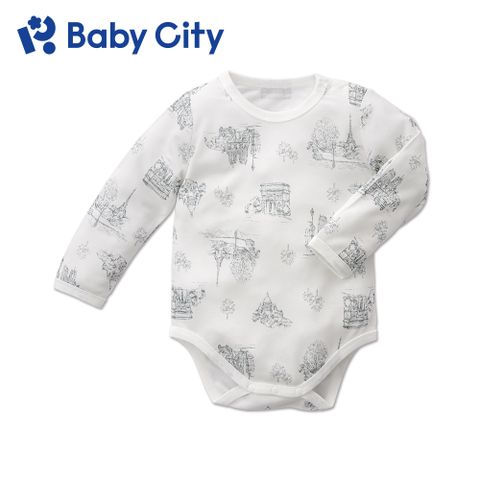 BabyCity 娃娃城 【Baby City 】天絲棉長袖肩開連身衣/歐洲白(80-100cm)