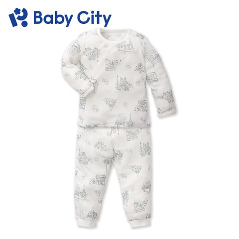 BabyCity 娃娃城 【Baby City 】天絲棉長袖肩開套裝/歐洲白(80-100cm)