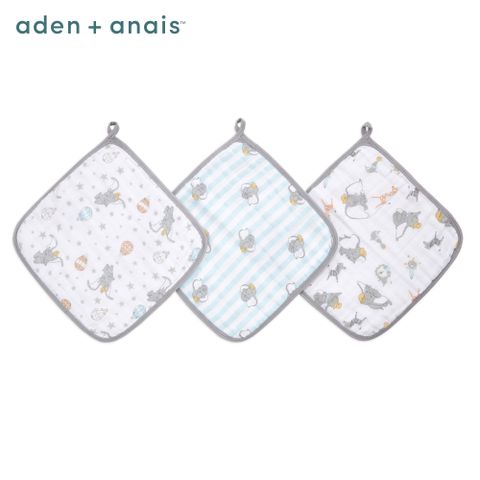 Aden & Anais 方巾3入/熱氣球小飛象