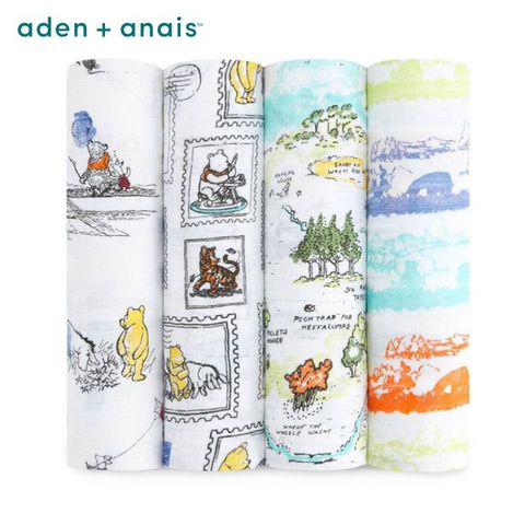 Aden & Anais 經典多功能包巾4入/小熊維尼