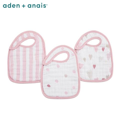 Aden & Anais 經典圍兜3入/愛心點點