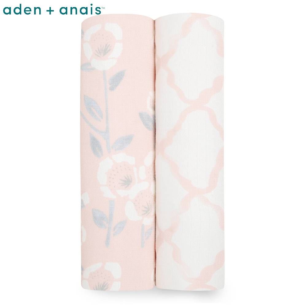 Aden & Anais 竹纖維多功能包巾2入/柔花絹染