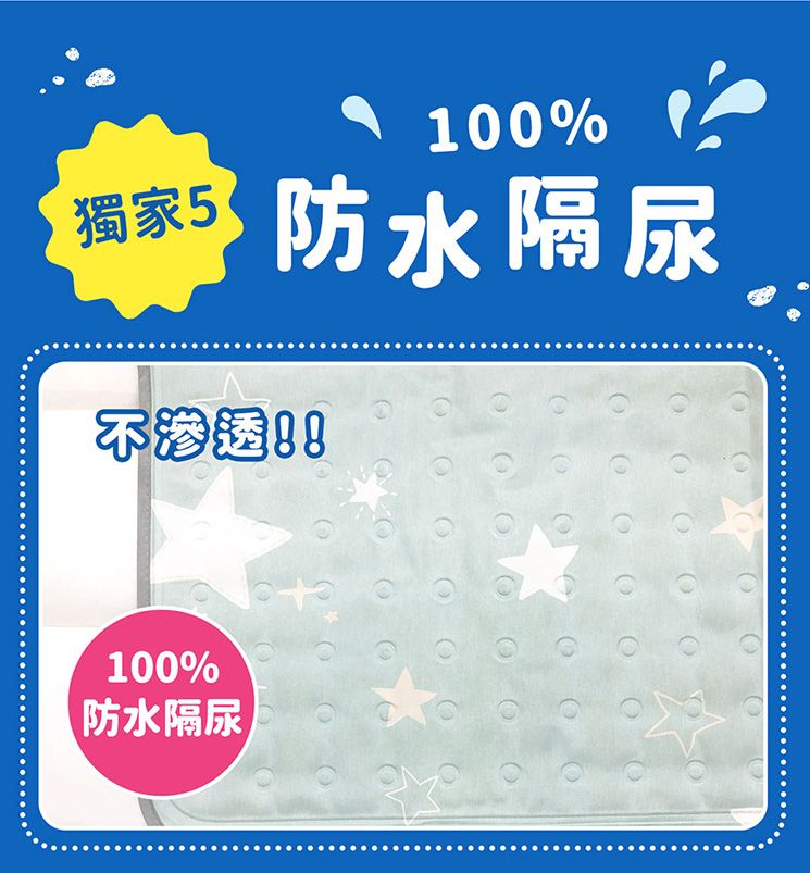 10%獨家5 0防水隔尿100%防水隔尿