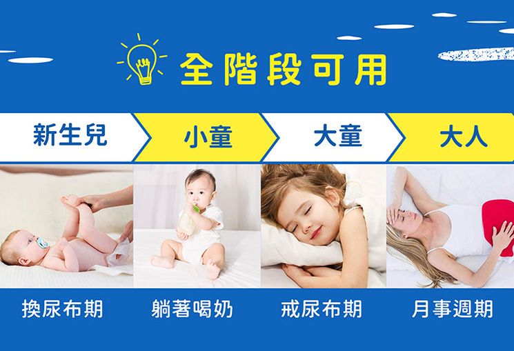 全階段可用新生兒小童大童大人換尿布期躺著喝奶戒尿布期月事週期