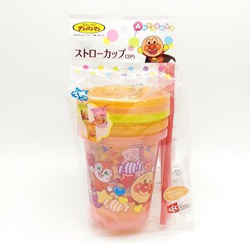 Anpanman 麵包超人 日本製 LEC  吸管杯 (270ml) 兒童水杯 學習杯 附蓋吸管3入(1800)