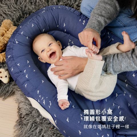 Mamas & Papas VOKSI Airflow嬰兒小窩(床中床)-(藍莓海鷗)