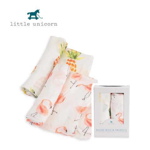 Little Unicorn 美國  竹纖維紗布巾二入組 紅粉佳人