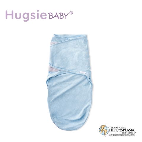 HugsieBABY靜音袋鼠包巾(天藍) (適用於0-4個月) 嬰兒包巾 懶人包巾 新生兒防驚嚇