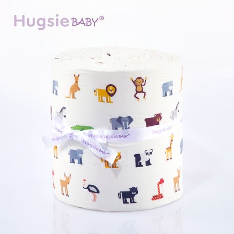 HugsieBABY 嬰兒床圍-派對動物(300公分)防撞 嬰兒床圍欄 精梳棉純棉