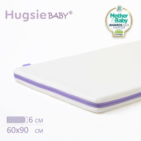 HugsieBABY透氣水洗抗菌嬰兒床墊(附抗菌床單) 60×90 三年保固