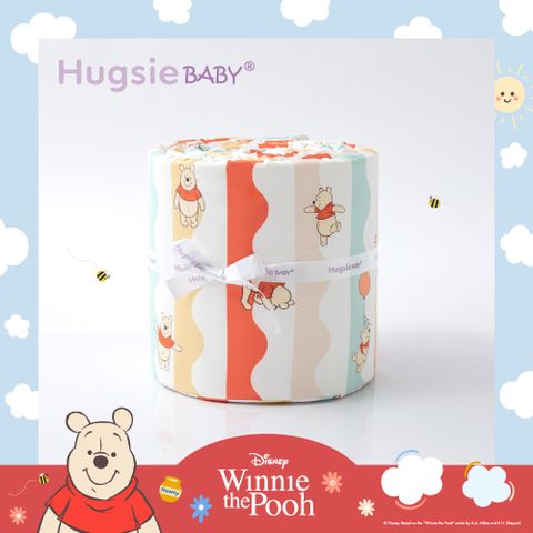 HugsieBABY 防撞嬰兒床圍-翻滾維尼系列(300公分) 嬰兒床圍欄 精梳棉純棉