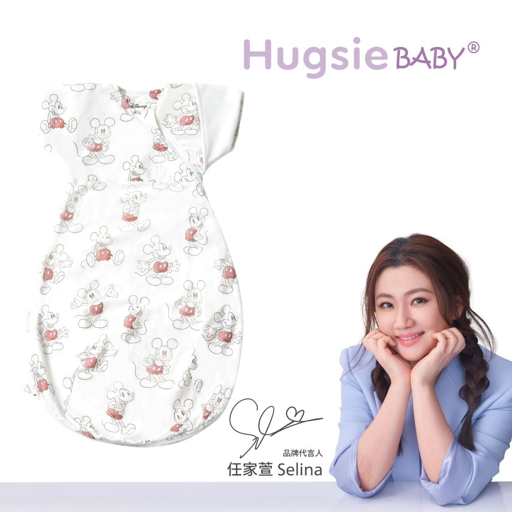 HUGSIE 好喜 BABY經典米奇系列成長蝶型包巾【竹纖維款】(適用於0-6個月) 蝶型嬰兒包巾 懶人包巾 新生兒防驚嚇