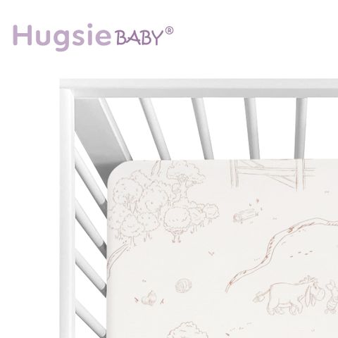 HugsieBABY德國氧化鋅抗菌嬰兒床單-百畝森林款70×130