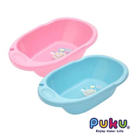 【PUKU 藍色企鵝】Smile嬰兒澡盆38L(粉色/藍色)