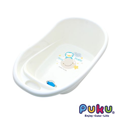 【PUKU 藍色企鵝】Smile嬰兒澡盆27L(白色)