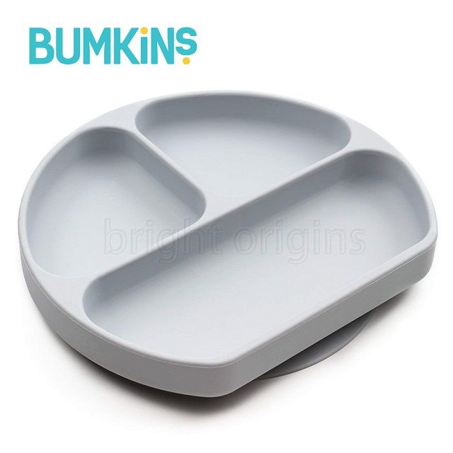 Bumkins 美國  矽膠餐盤(灰色)