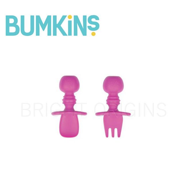 Bumkins 美國  矽膠湯叉組(紫紅)