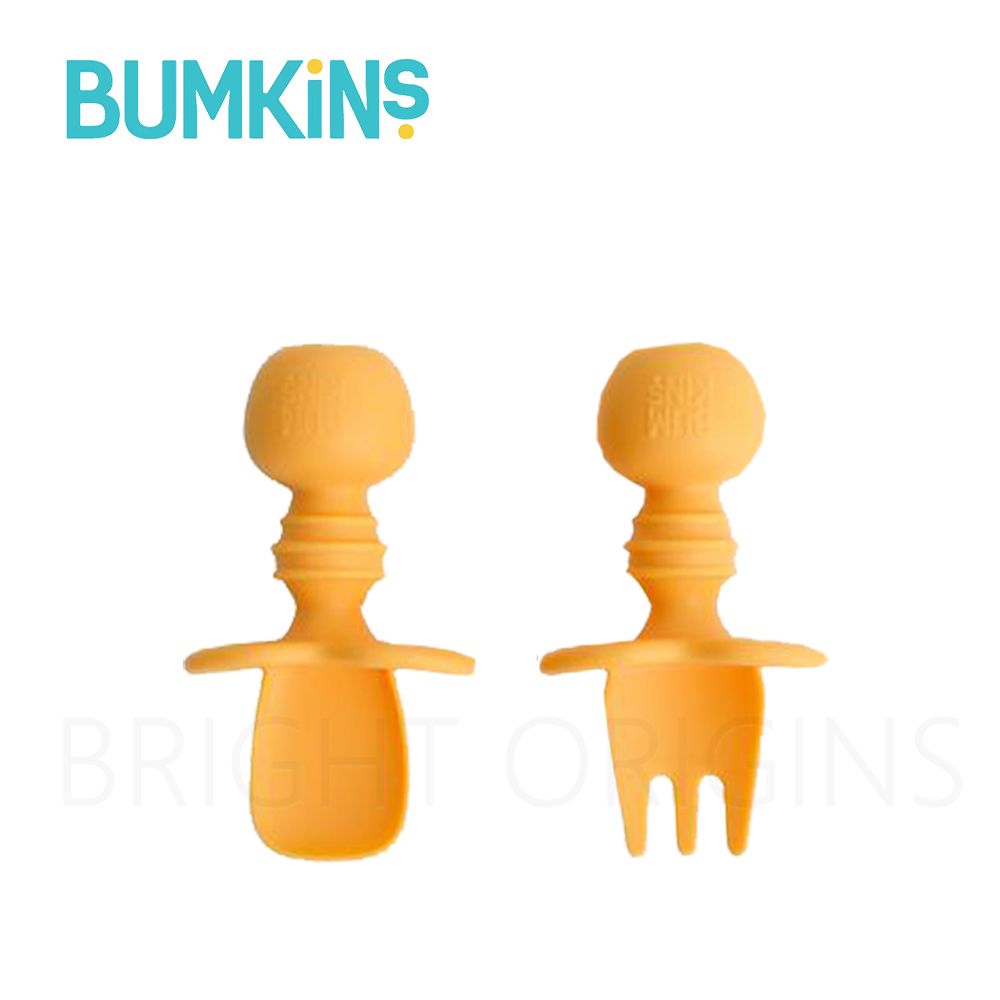 Bumkins 美國  矽膠湯叉組(香橙黃)