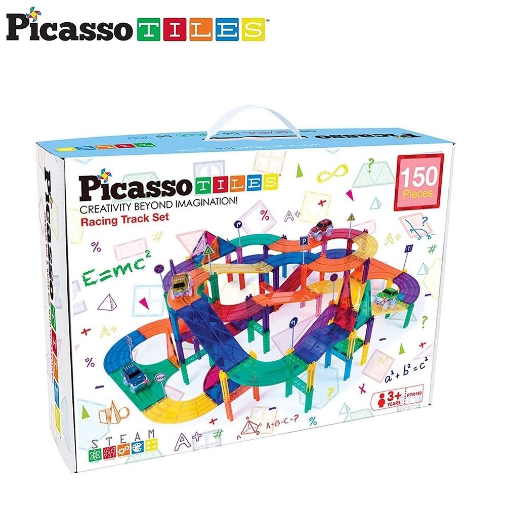 PicassoTiles 美國畢卡索 磁力積木-賽車軌道150pcs