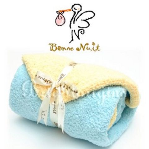 Bonne Nuit Baby 柔舒小孩包巾-海鷗藍淺/黃