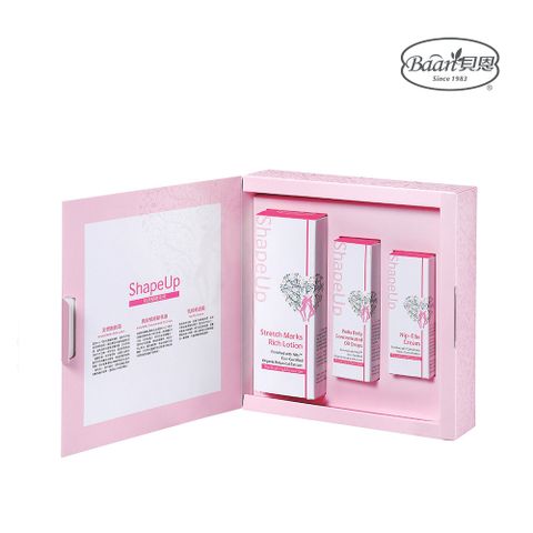 【貝恩】寵愛孕肌修護組(撫紋緊緻精華油50ml+乳頭修護霜30ml+美體撫紋霜200ml)
