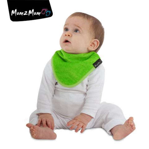 Mum 2 Mum　機能型神奇三角口水巾圍兜-萊姆綠 ★流口水寶寶的救星!!! 拯救媽媽的好幫手★