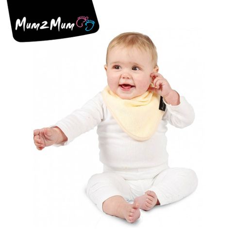 Mum 2 Mum　機能型神奇三角口水巾圍兜-檸檬黃 ★流口水寶寶的救星!!! 拯救媽媽的好幫手★