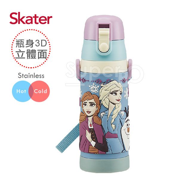 SKATER  3D不鏽鋼保溫水壺(480ml) 冰雪奇緣