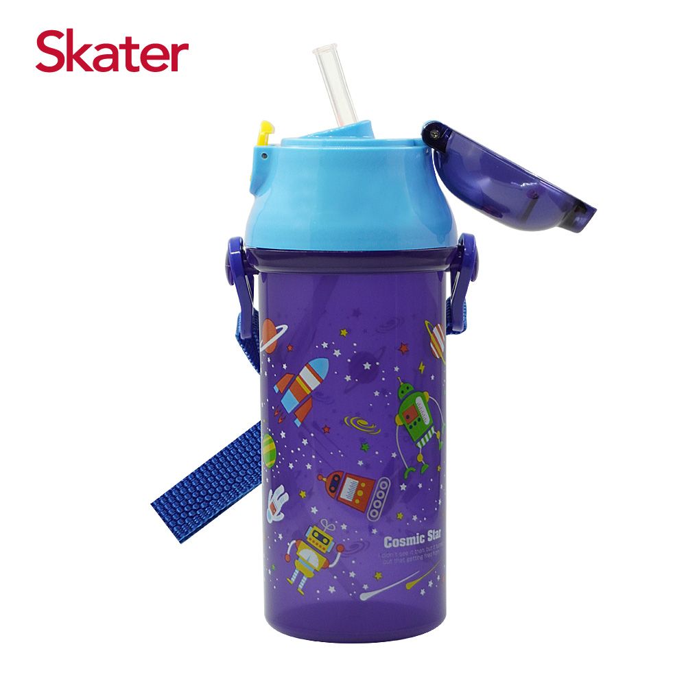 SKATER 吸管銀離子水壺(480ml)太空宇宙