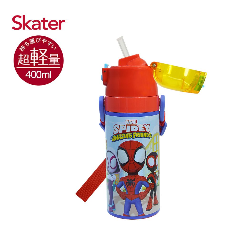 SKATER 吸管型保溫不鏽鋼水壺(400ml)蜘蛛人Spidey