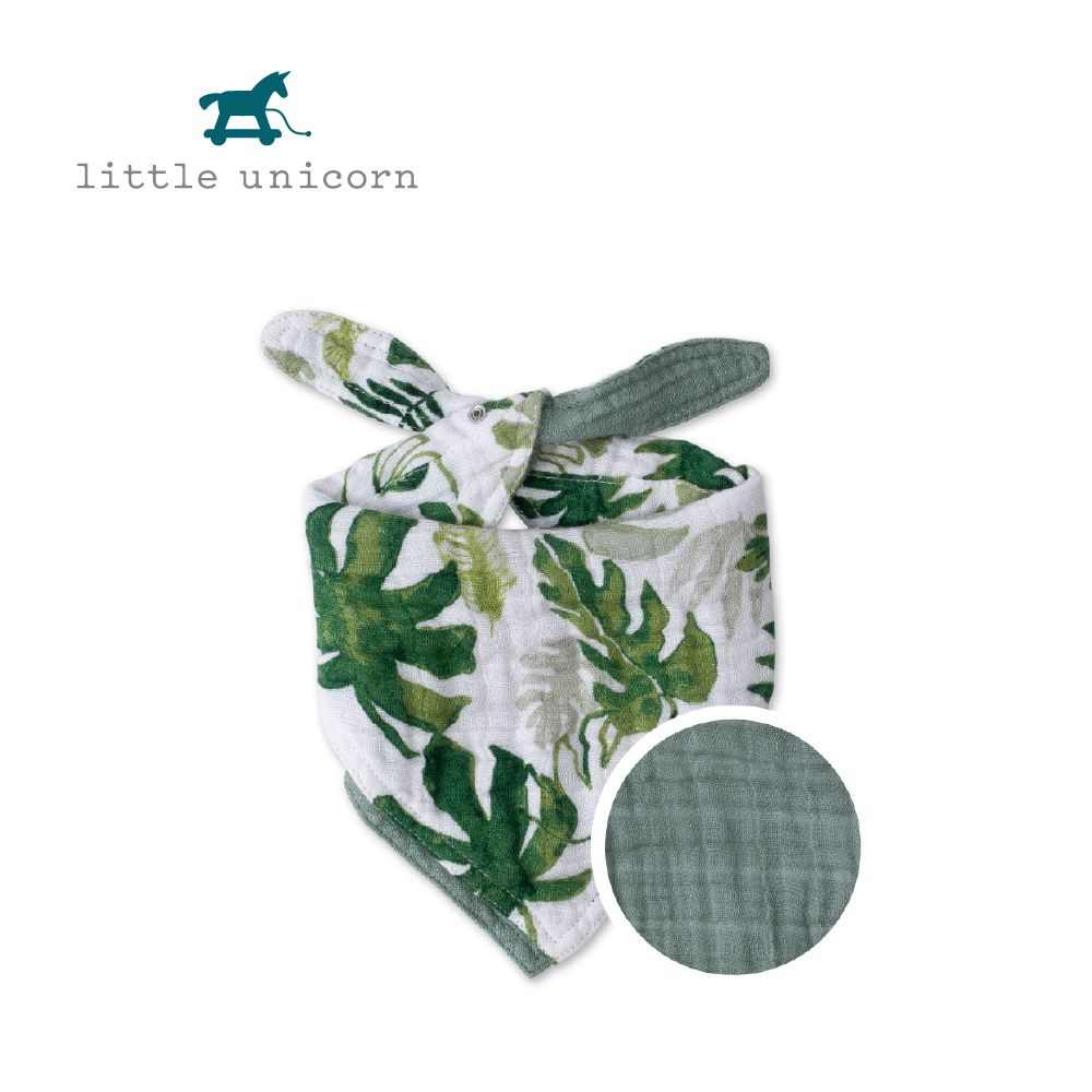 Little Unicorn 美國  純棉雙面三角圍兜 熱帶植物