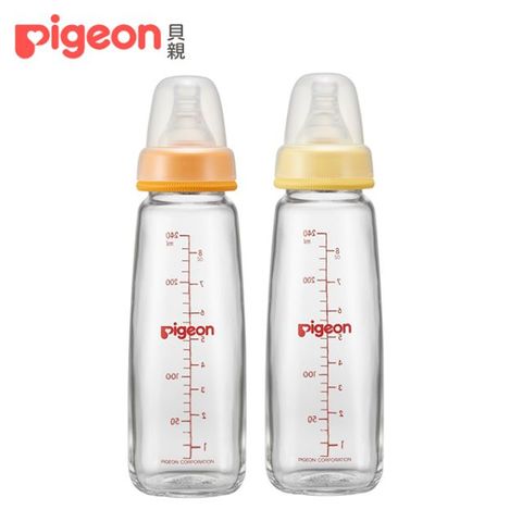 Pigeon 貝親 一般口徑玻璃奶瓶240ml(2色)