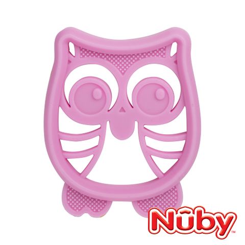 Nuby 矽膠造型舒緩固齒器_貓頭鷹