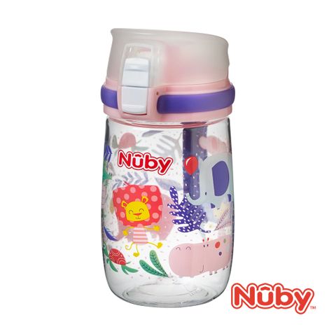 Nuby 晶透直飲杯/300ml_粉紅派對