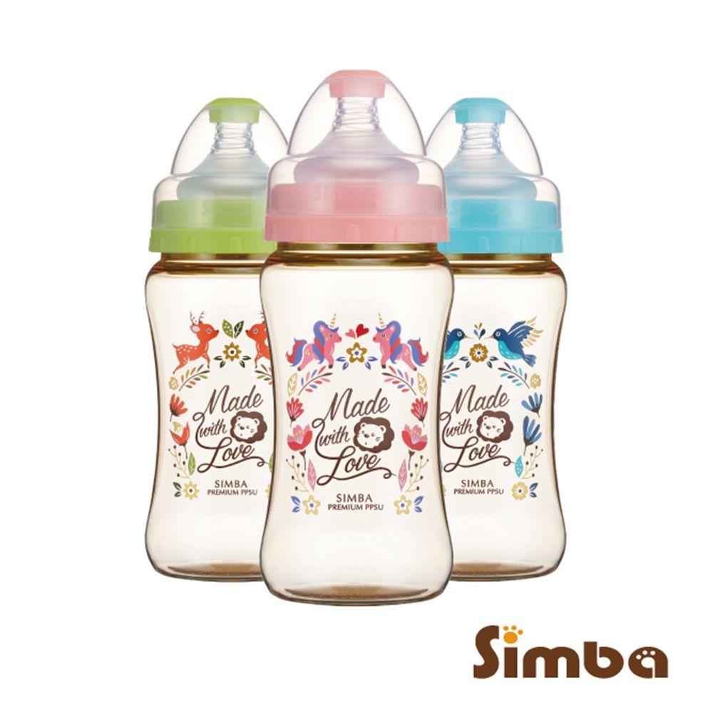 Simba 小獅王辛巴 桃樂絲PPSU寬口雙凹中奶瓶3支組(270ml)