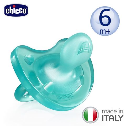 chicco 矽膠拇指型安撫奶嘴(中)-亮藍