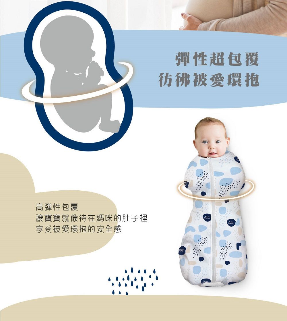 高彈性包覆讓寶寶就像待在媽咪的肚子裡享受被愛環抱的安全感彈性超包覆彷彿被愛環抱