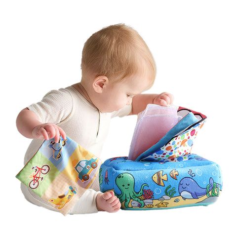 模擬學習玩具 寶寶撕不爛抽衛生紙玩具盒 鍛鍊早教 安撫玩具
