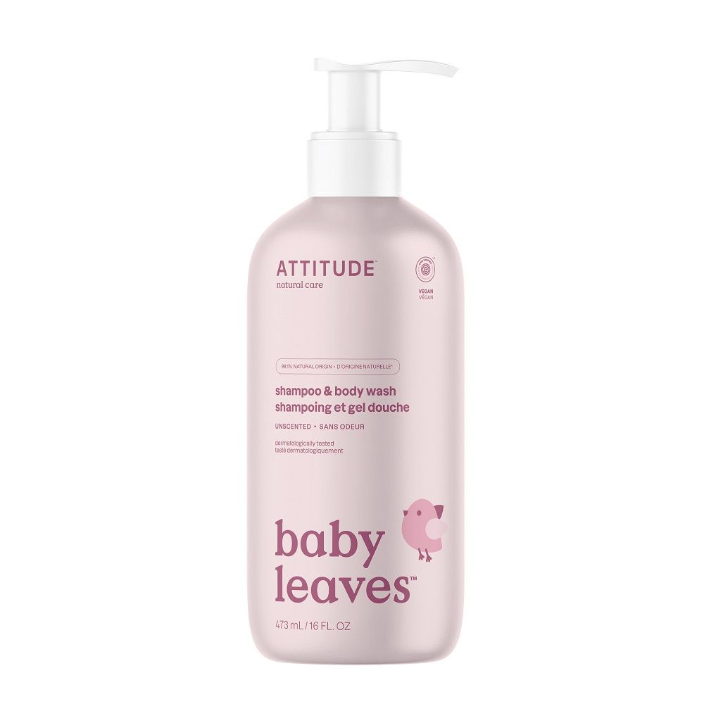 ATTITUDE 艾特優 加拿大  _嬰幼兒2合1洗髮沐浴露-無香味 473ml AL16615