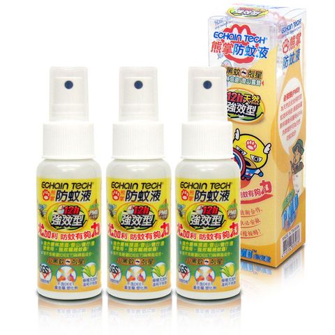 ECHAIN TECH 強效型 防蚊液 超值3瓶組 60ml X 3 PMD配方 家蚊 小黑蚊適用 