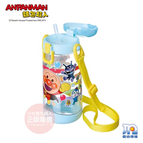 Anpanman 麵包超人 AN鎖蓋吸管水壼450ml(水藍)