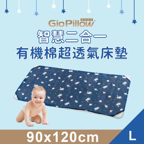 【GIO Pillow】智慧二合一嬰兒床墊 雙面設計 四季適用 會呼吸的床墊 可水洗防蟎【L號 90x120cm】