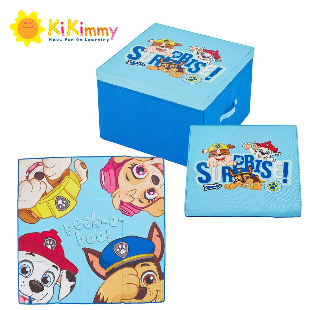 Kikimmy  paw patrol 汪汪隊立大功二合一掀蓋摺疊大容量玩具收納箱 置物箱 遊戲地墊