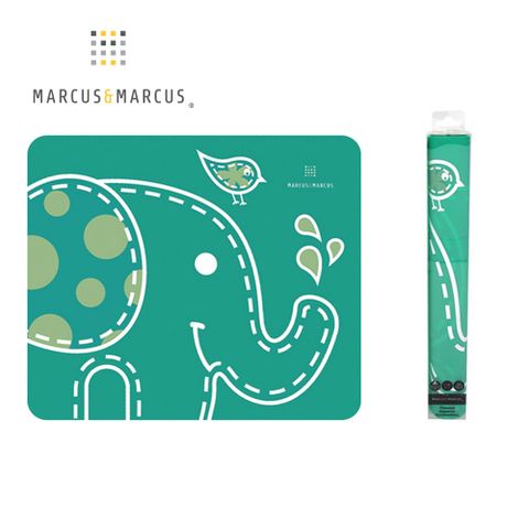 MARCUS & MARCUS MARCUSMARCUS　動物樂園矽膠餐墊-綠大象(寶貝安心用餐良品推薦)