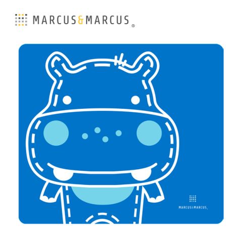 MARCUS & MARCUS MARCUSMARCUS　動物樂園矽膠餐墊-河馬(藍)色彩繽紛刺激寶寶視覺發育