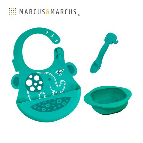MARCUS＆MARCUS　動物樂園餵食禮盒組-綠大象