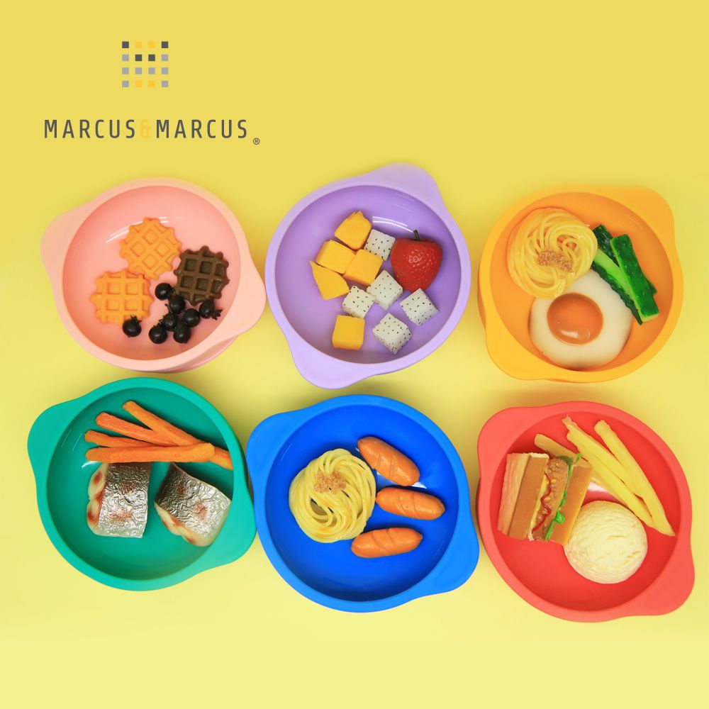 MARCUS & MARCUS MARCUSMARCUS　動物樂園幼兒自主學習吸盤碗含蓋-長頸鹿(黃)色彩繽紛刺激寶寶視覺發育