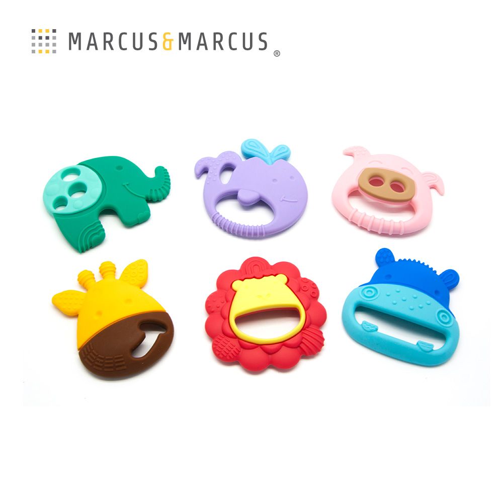 MARCUS & MARCUS MARCUSMARCUS　動物樂園感官啟發固齒玩具-大象(綠)玩樂中訓練寶寶手部肌肉的力量