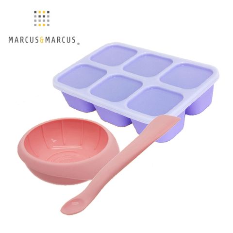 MARCUS & MARCUS MARCUSMARCUS　寶貝副食品入門 3件組(調理碗匙組+副食品分裝盒) - 多款任選   安全食品級矽膠材質